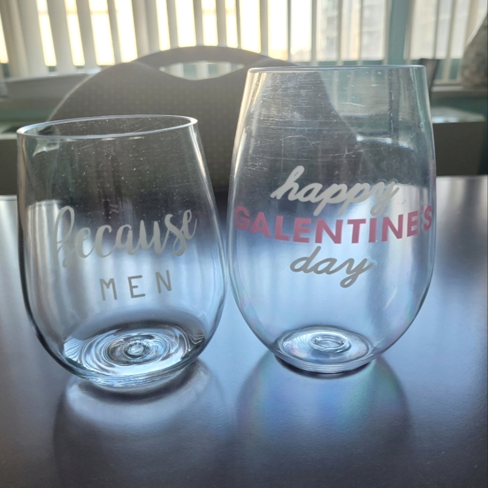Galentine's Day Stemless Wine Glasses